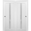 Sartodoors Closet Bypass Interior Door, 56" x 96", White QUADRO4112DBD-WS-5696